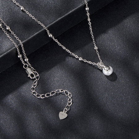 Colier argint cu perle naturale si moissanite [2]