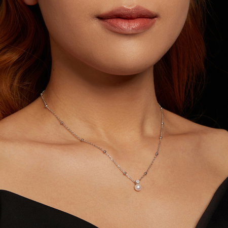 Colier argint cu perle naturale si moissanite [9]