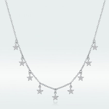 Colier argint cu stelute placat cu rodiu [1]