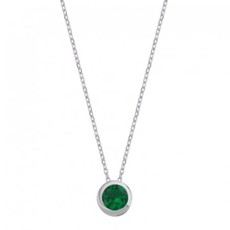 Colier argint cu zirconiu emerald [0]