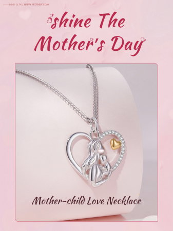 Colier argint dragoste de mama si copil [15]