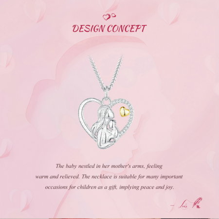 Colier argint dragoste de mama si copil [10]