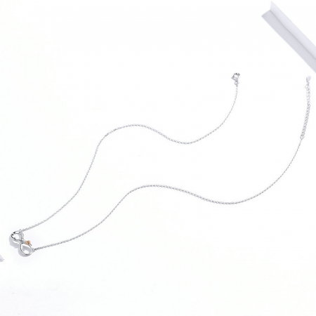 Colier argint Dragoste Infinită, cu Infitit si Trandafir auriu [6]