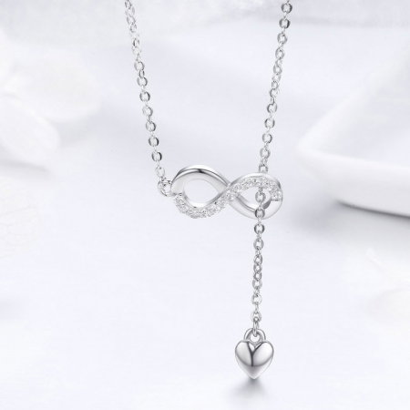 Colier argint dragoste infinita placat cu rodiu [3]