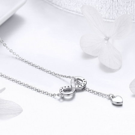 Colier argint dragoste infinita placat cu rodiu [5]