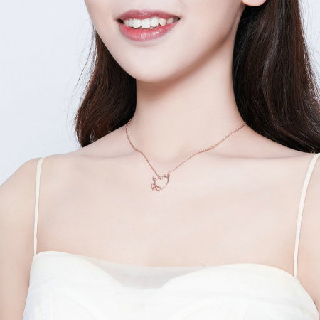 Colier argint Dragoste Periculoasa placat cu aur roz [7]