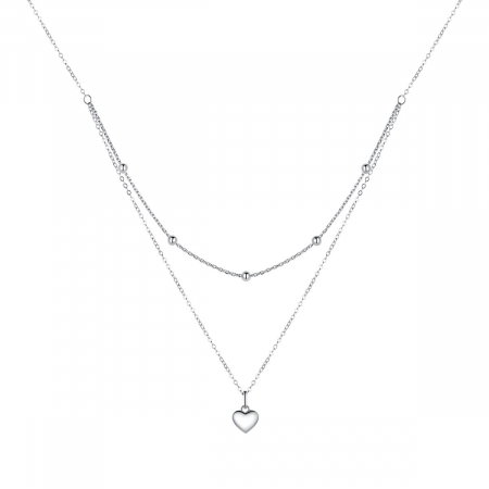 Colier argint dublu cu inimioara