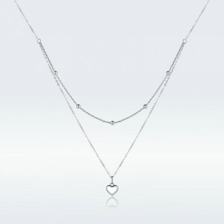 Colier argint dublu cu inimioara [8]