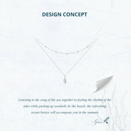 Colier argint dublu cu melc de mare [11]