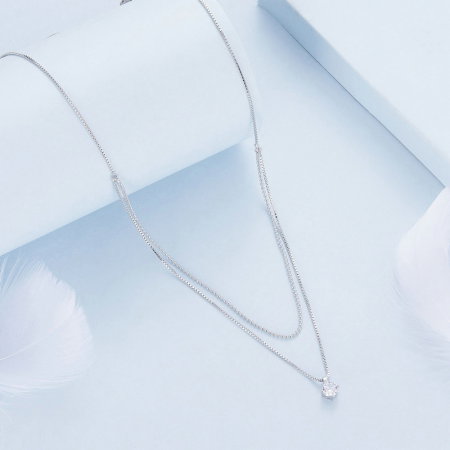 Colier argint dublu sclipitor [2]