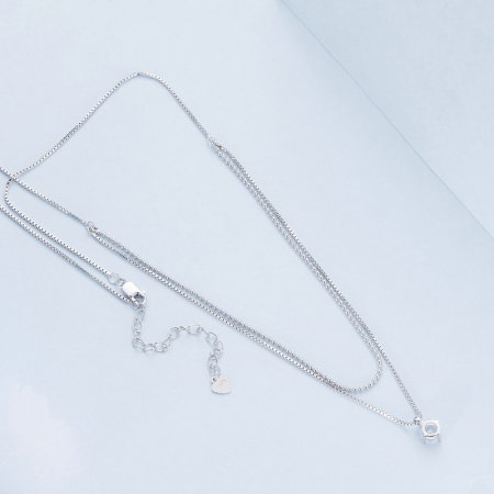 Colier argint dublu sclipitor [5]