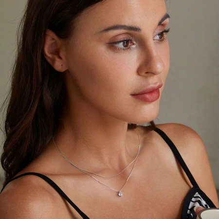 Colier argint dublu sclipitor [3]