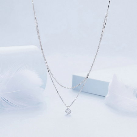 Colier argint dublu sclipitor [4]