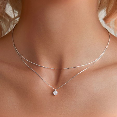 Colier argint dublu sclipitor [1]