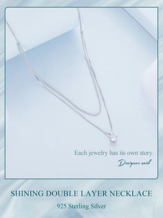 Colier argint dublu sclipitor [12]