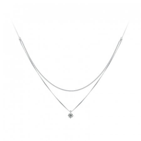 Colier argint dublu sclipitor