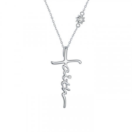 Colier argint cruce Faith cu zirconii [0]