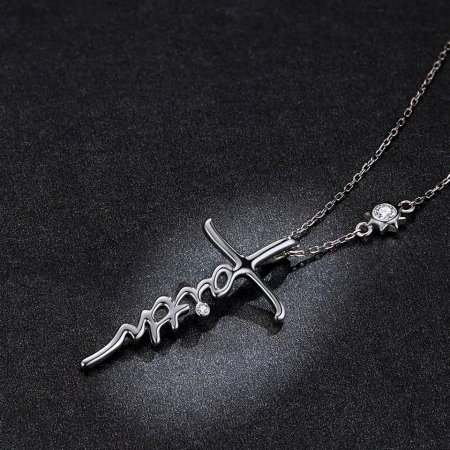 Colier argint cruce Faith cu zirconii [4]