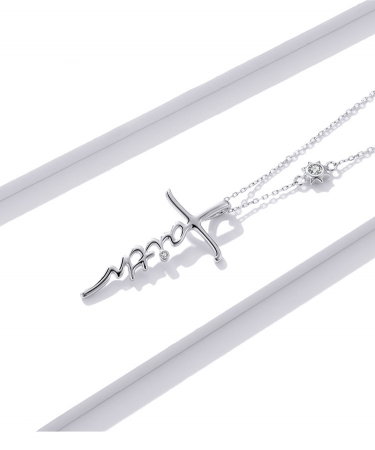 Colier argint cruce Faith cu zirconii [6]