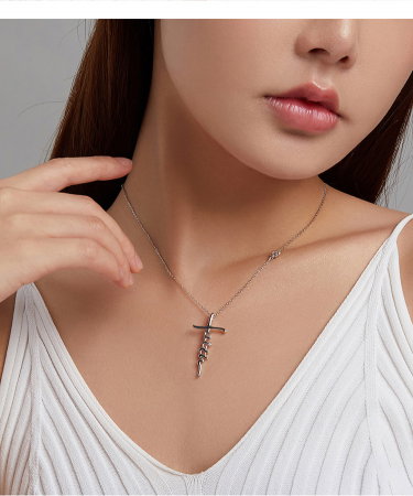 Colier argint cruce Faith cu zirconii [5]