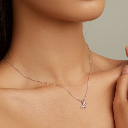 Colier argint fluturas colorat [5]