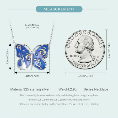 Colier argint fluturas cu cer instelat [10]