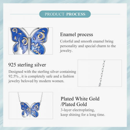 Colier argint fluturas cu cer instelat [11]