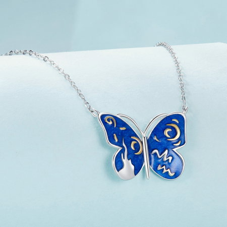 Colier argint fluturas cu cer instelat [2]