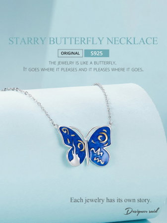 Colier argint fluturas cu cer instelat [13]