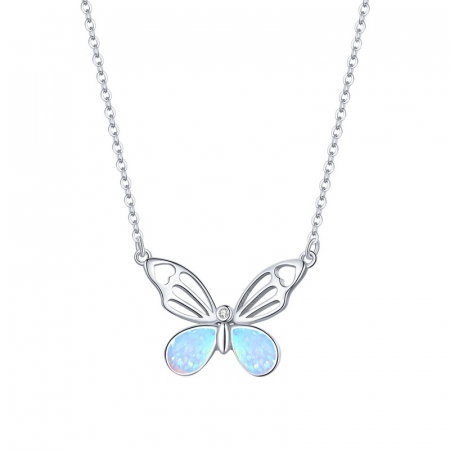 Colier argint fluturas si opal [0]
