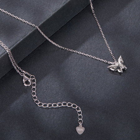 Colier argint fluture cu Moissanit [6]