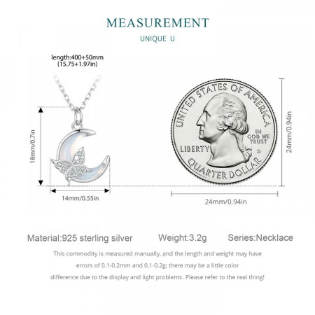 Colier argint fluture si semiluna [11]