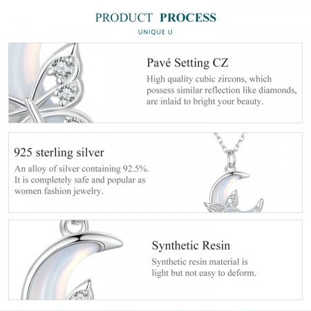 Colier argint fluture si semiluna [9]