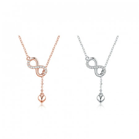 Colier argint aur roz cu Infinit cu zirconii [9]