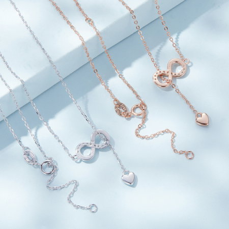 Colier argint aur roz cu Infinit cu zirconii [3]