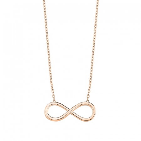 Colier argint Infinity placat cu aur roz [0]
