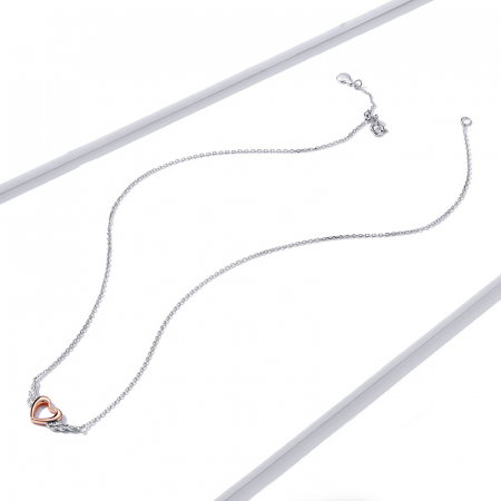 Colier argint Inima cu Aripi de Inger placat cu platina si aur roz [6]