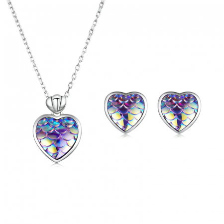 Colier argint inima cu solzi [10]