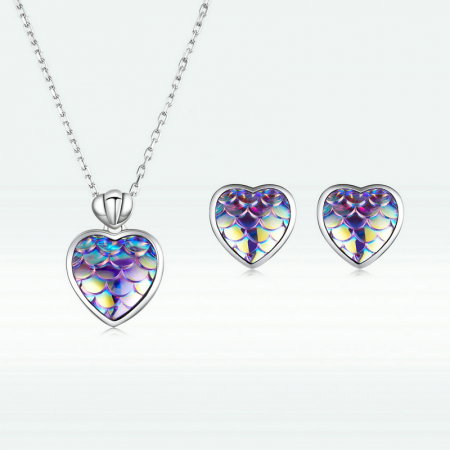 Colier argint inima cu solzi [11]