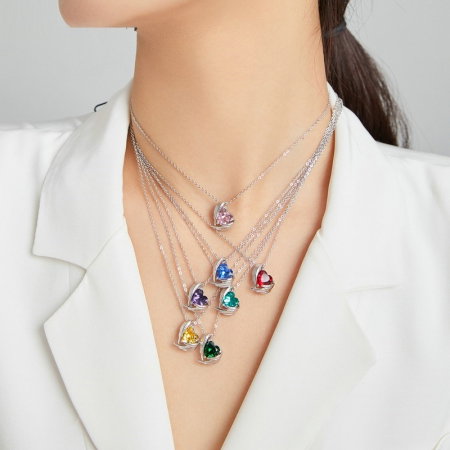 Colier argint inima de inger [3]