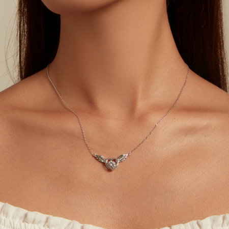 Colier argint inima de inger [3]