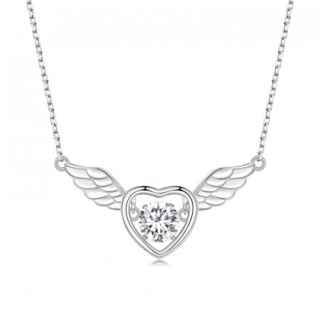 Colier argint inima de inger