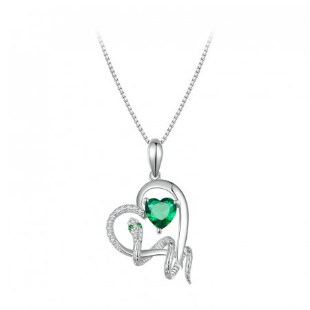 Colier argint inima si sarpe