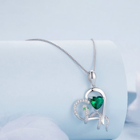 Colier argint inima si sarpe [2]