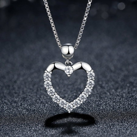 Colier argint inimioara cu zirconii [2]