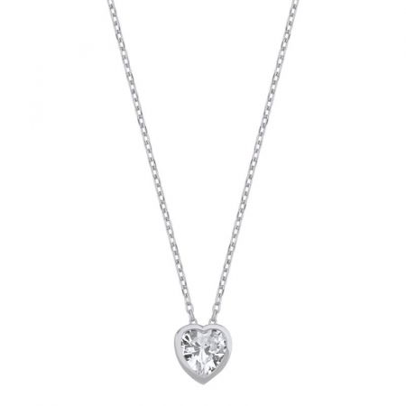 Colier argint inimioara cu zirconiu