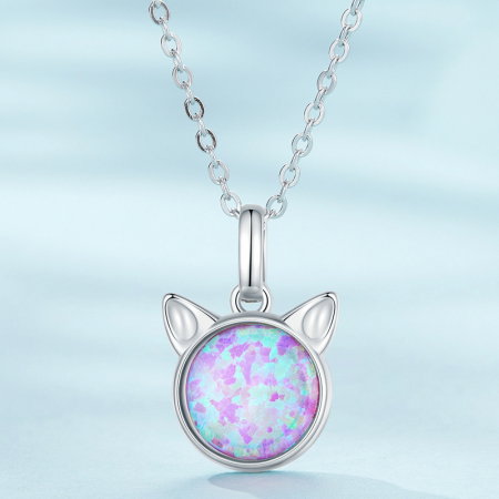 Colier argint pisica opal [4]
