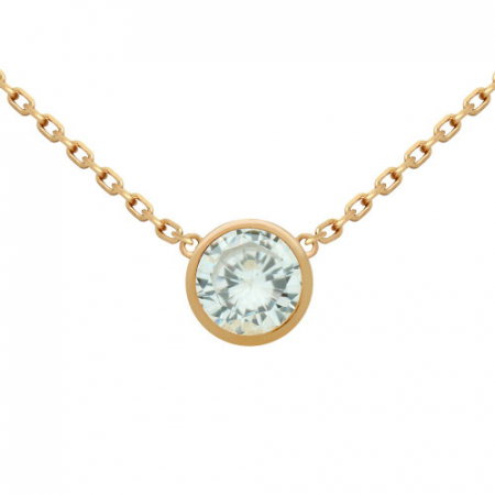 Colier argint placat cu aur roz, cu zirconiu de 5 mm [1]