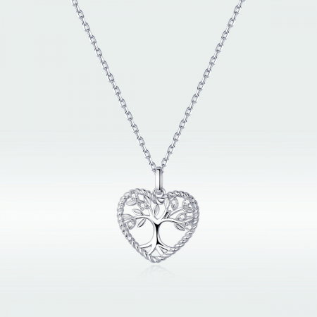 Colier argint placat cu platina cu Copacul Vietii si zirconii [7]