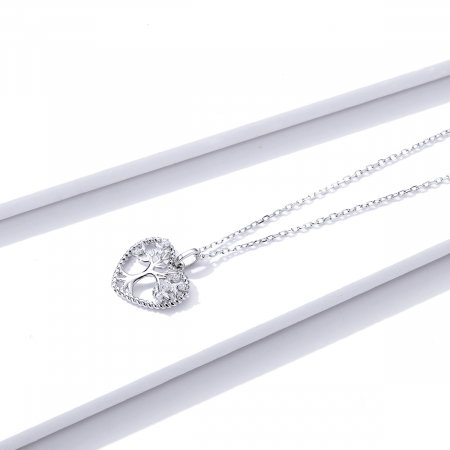 Colier argint placat cu platina cu Copacul Vietii si zirconii [4]